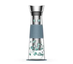 Glazen fles met filter 1,25 L - Eucalyptus - Giftbox