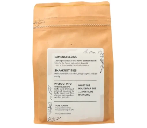 Houseblend Koffie in Bonen 250 g - Voor Espresso en Filterkoffie
