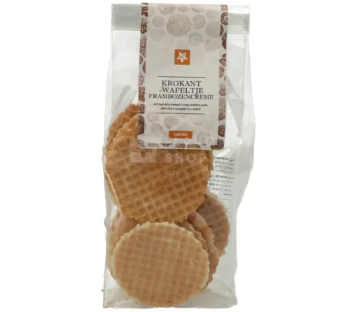 Krokant wafeltje met frambozen creme 125 g