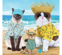 Servietten Cats' Beach Party 33x33 cm