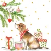 Servietten Christmas Dog 33x33 cm