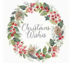 Servietten Merry Wreath white 25x25 cm