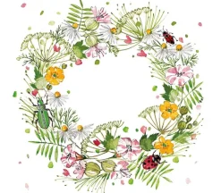 Servietten Wild Flower Wreath 33x33 cm