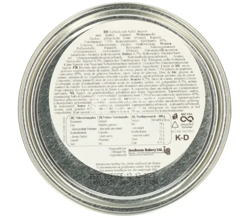 Tivoli Apple & Ginger Buttercookies Blik 150 g